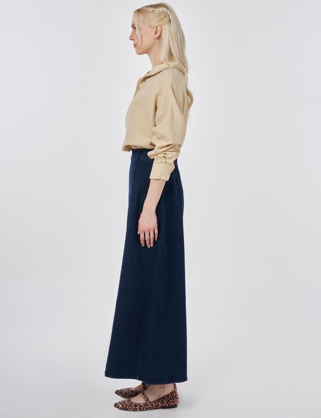 Washed Denim Skirt Indigo