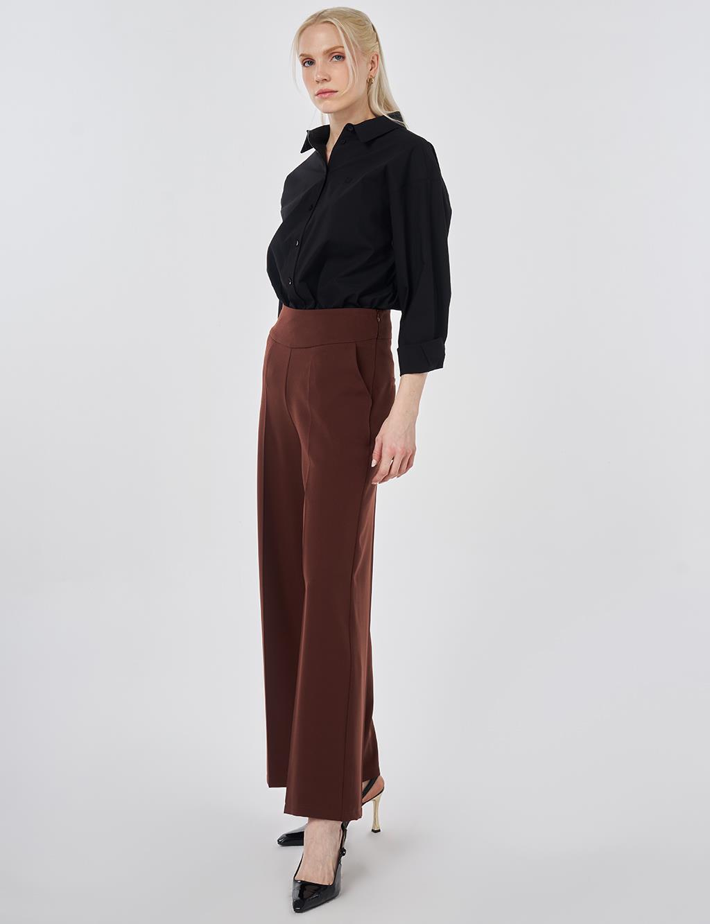 Basic Relaxed Fit Trousers Chocolate