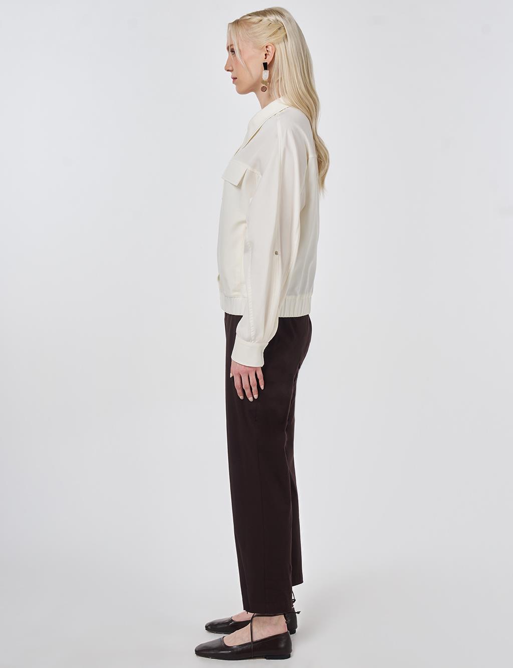 Flap Pocket Lyocell Jacket Ecru