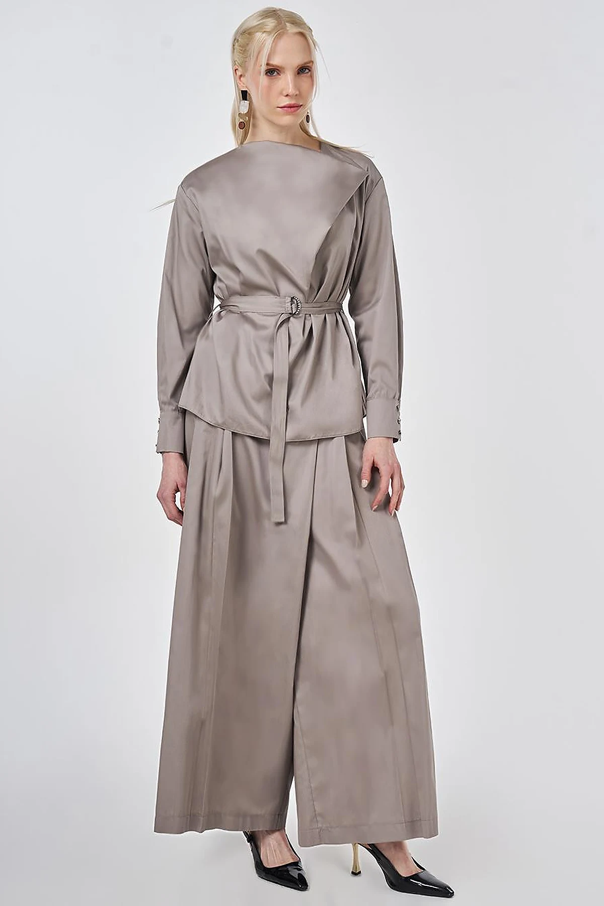 100% Cotton Pants and Skirt Set Dark Mink