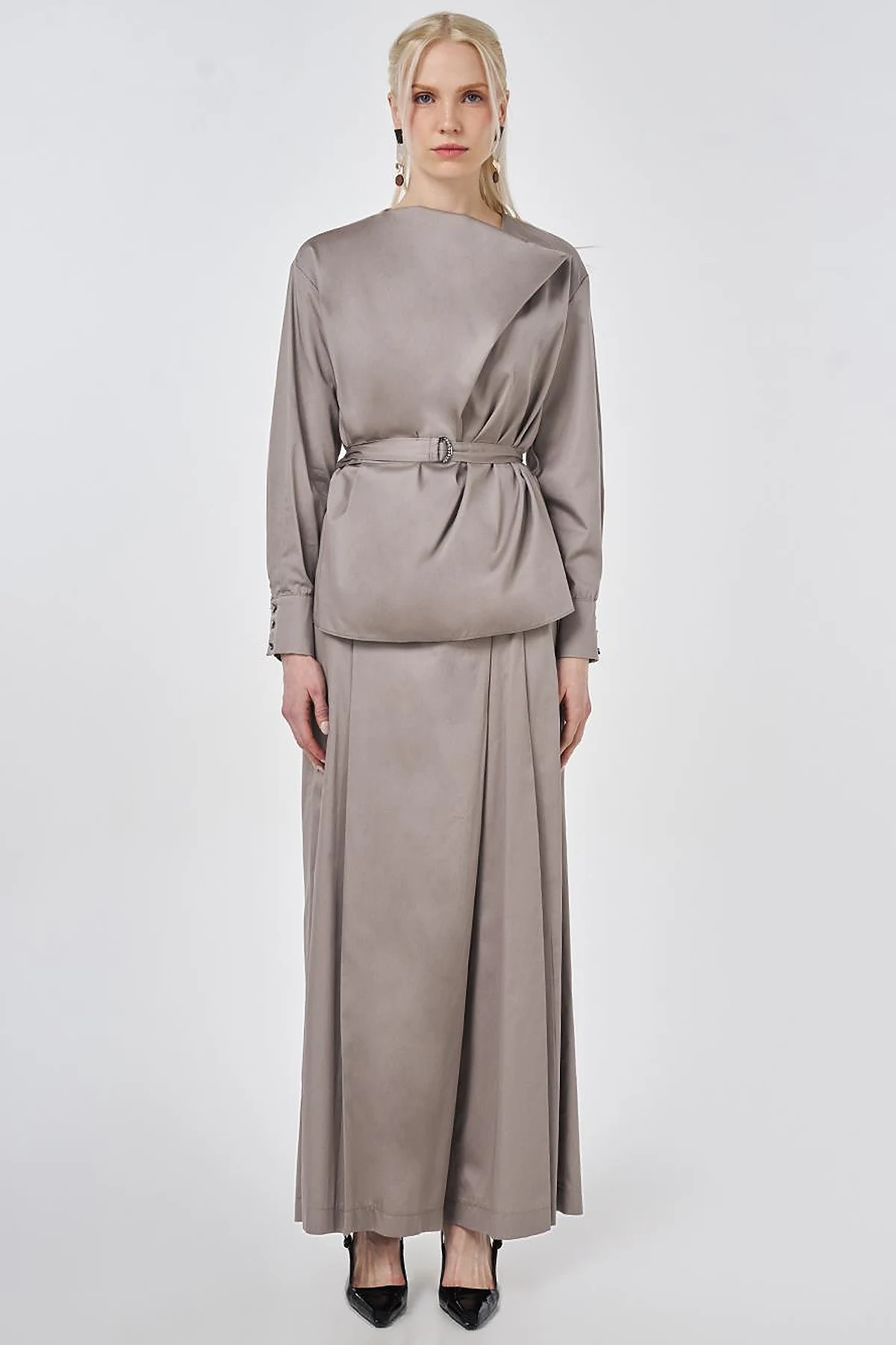 100% Cotton Pants and Skirt Set Dark Mink