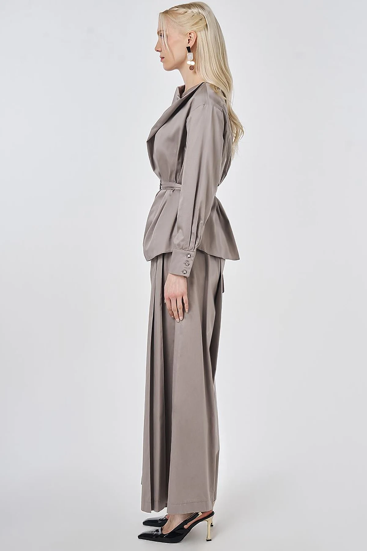 100% Cotton Pants and Skirt Set Dark Mink