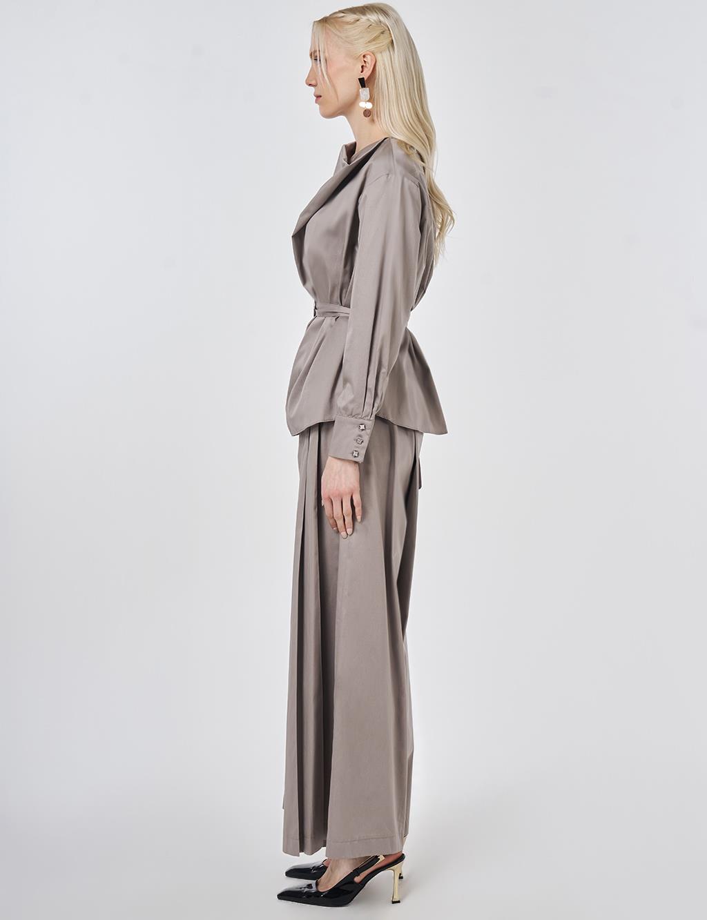 100% Cotton Pants and Skirt Set Dark Mink