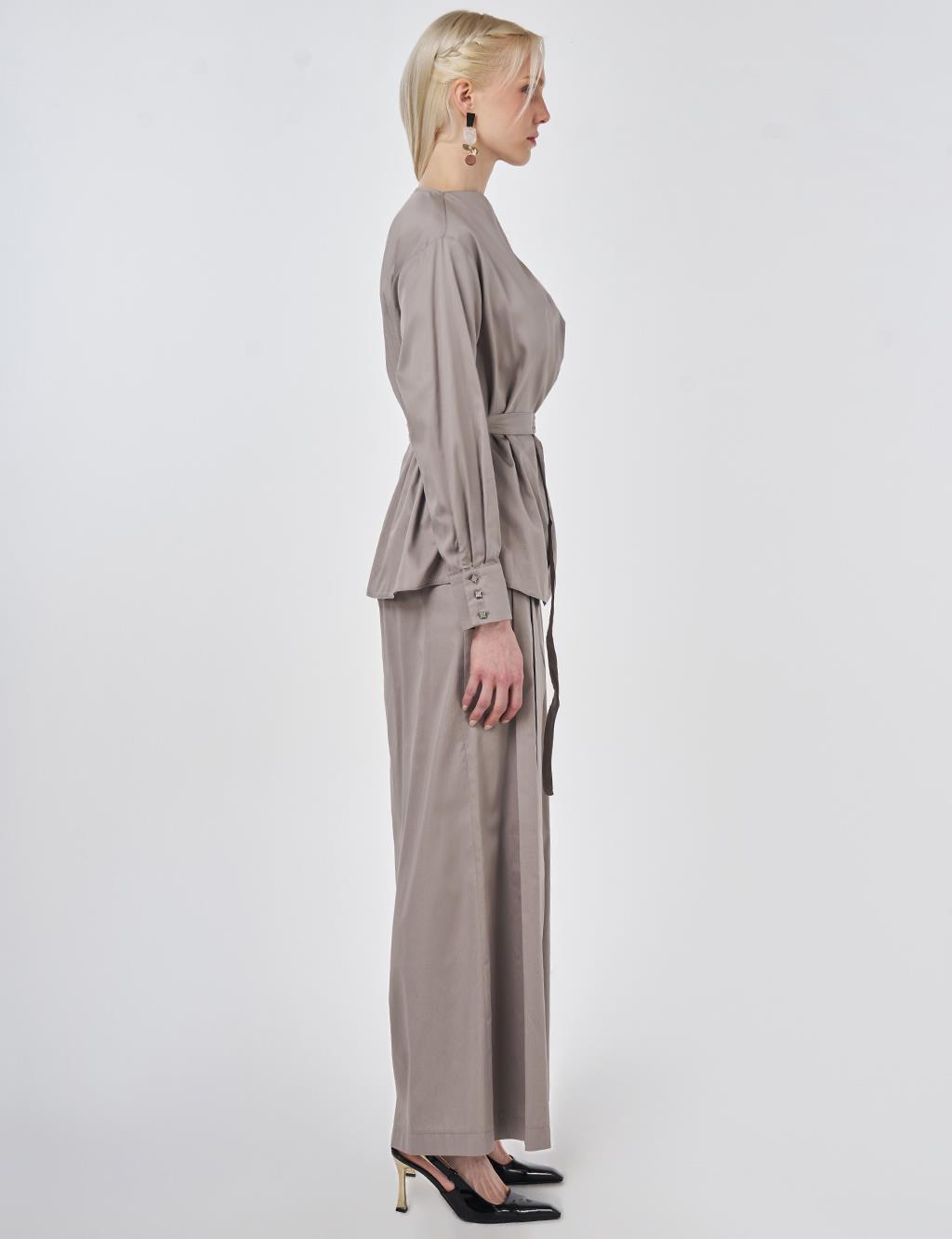 100% Cotton Pants and Skirt Set Dark Mink