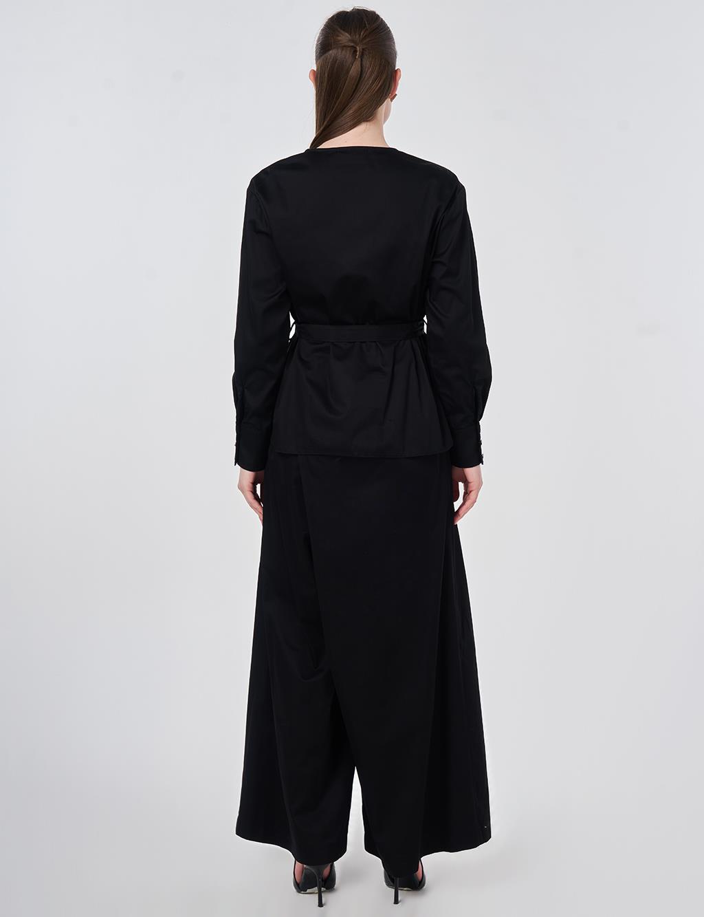 100% Cotton Pants and Skirt Set Black 