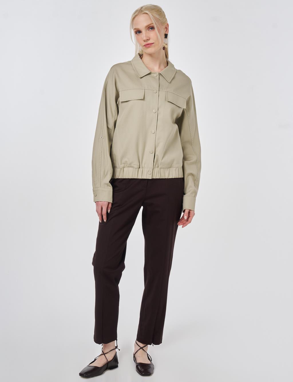 Flap Pocket Lyocell Jacket Moss Green