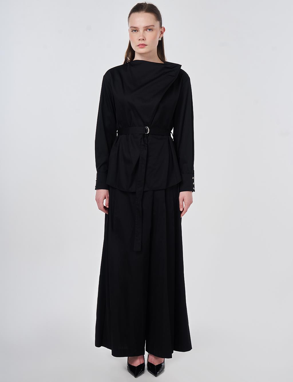 100% Cotton Pants and Skirt Set Black 