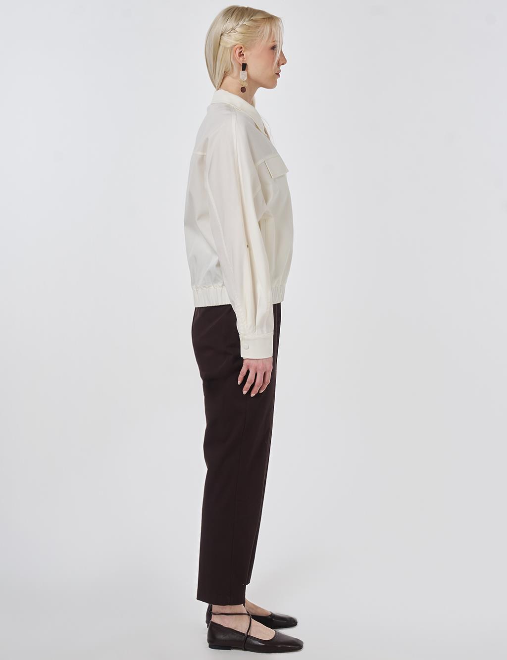 Flap Pocket Lyocell Jacket Ecru