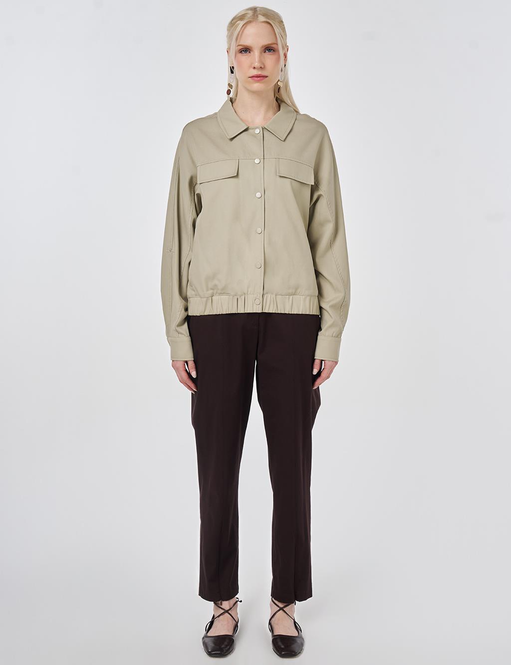 Flap Pocket Lyocell Jacket Moss Green