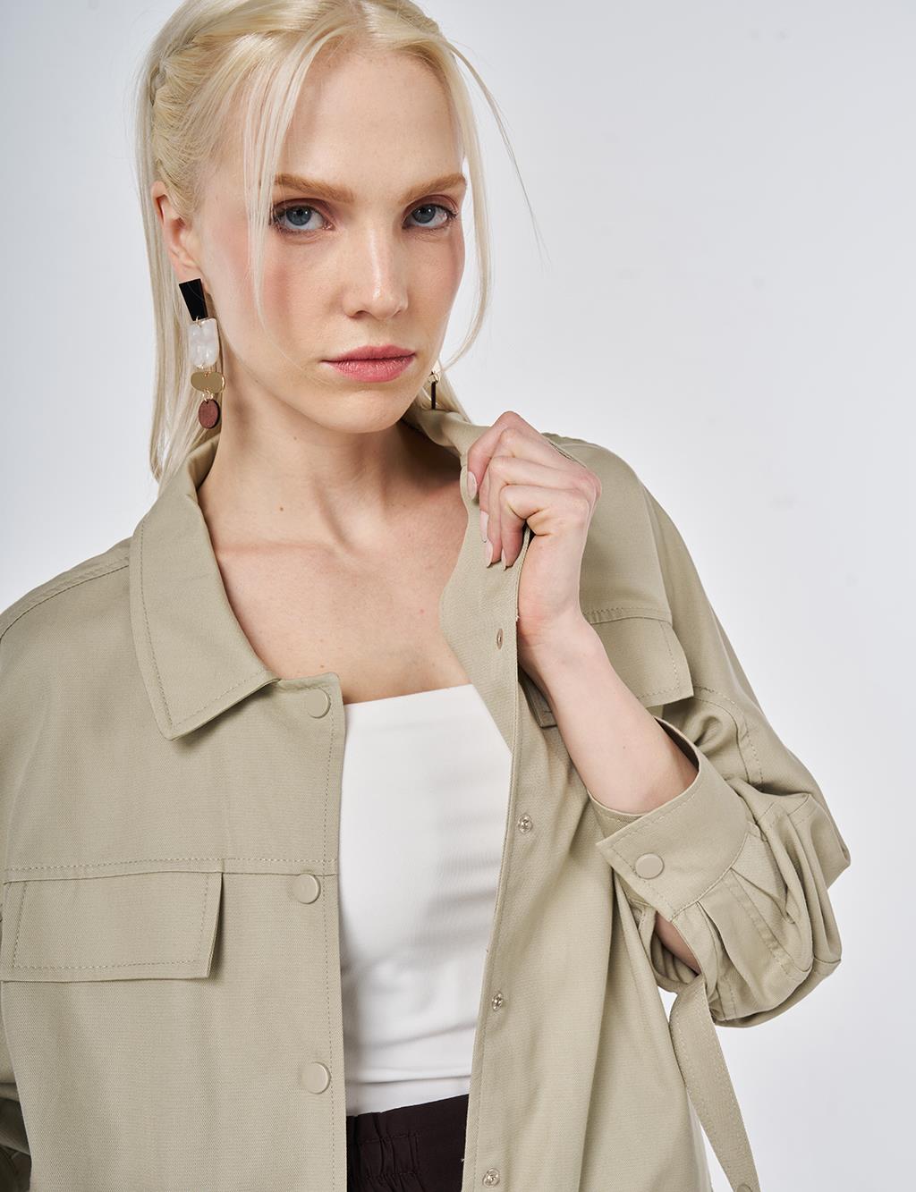 Flap Pocket Lyocell Jacket Moss Green