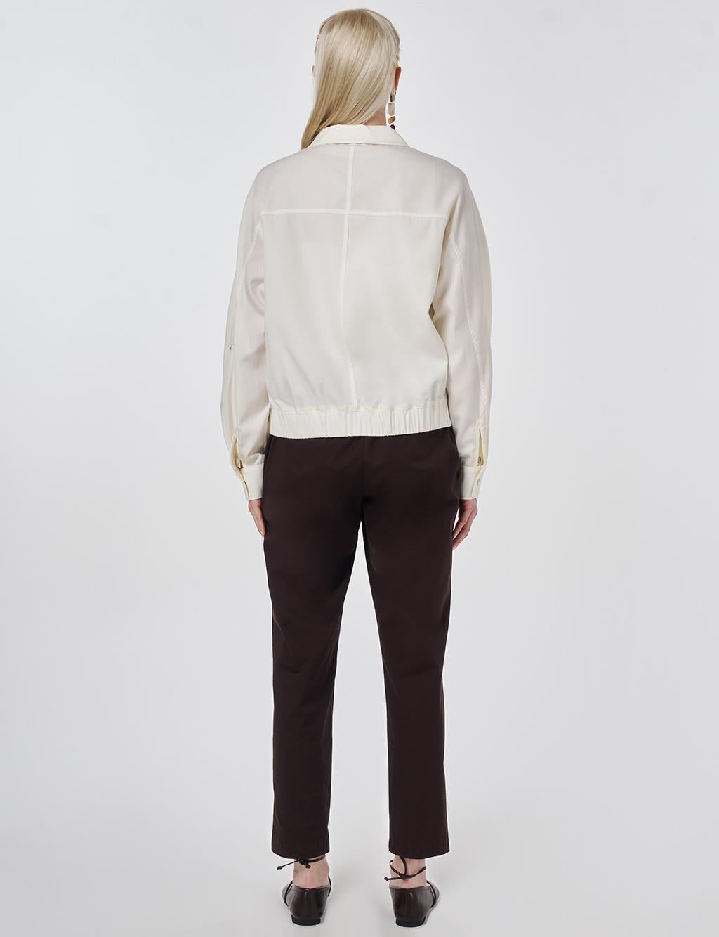 Flap Pocket Lyocell Jacket Ecru