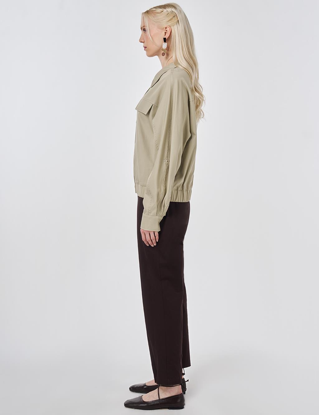 Flap Pocket Lyocell Jacket Moss Green