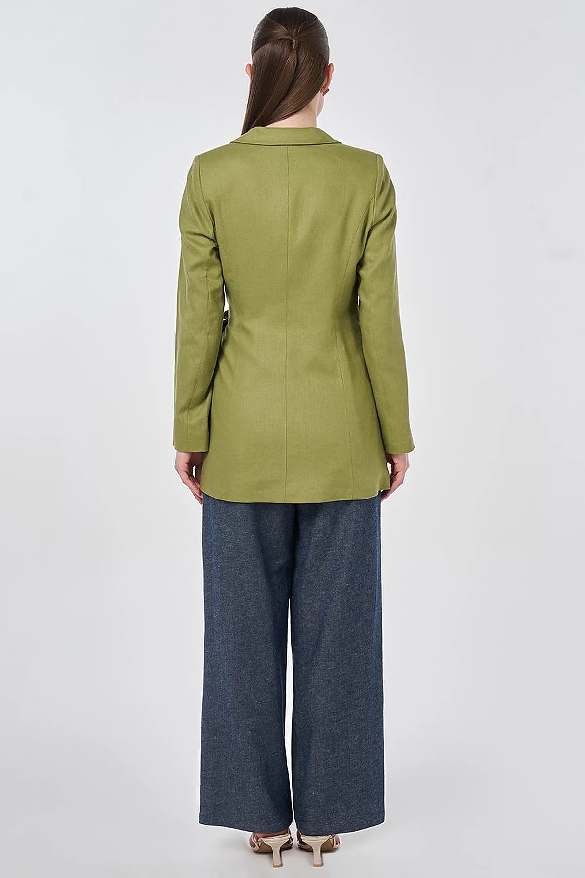 Wrap Linen Blazer Matcha Green