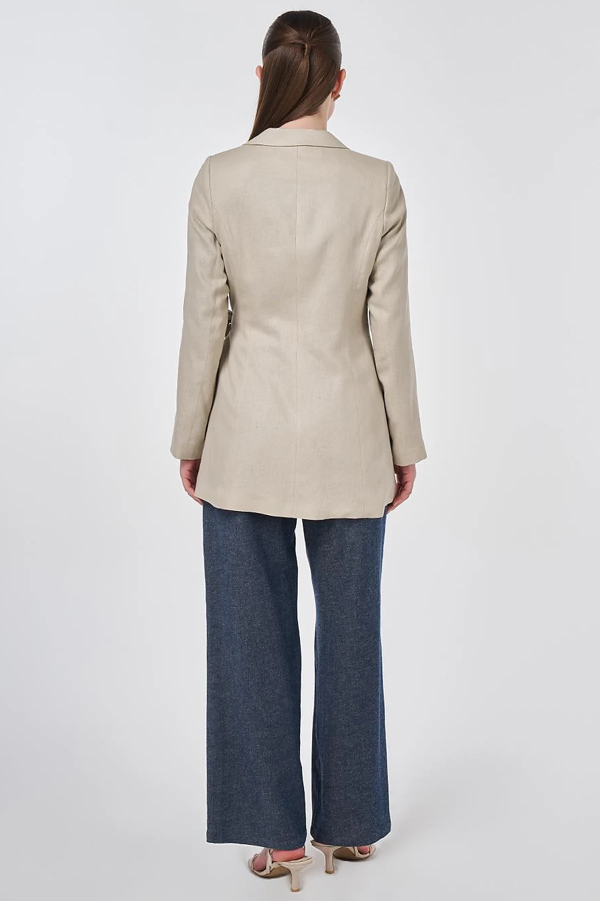 Wrap Linen Blazer Stone