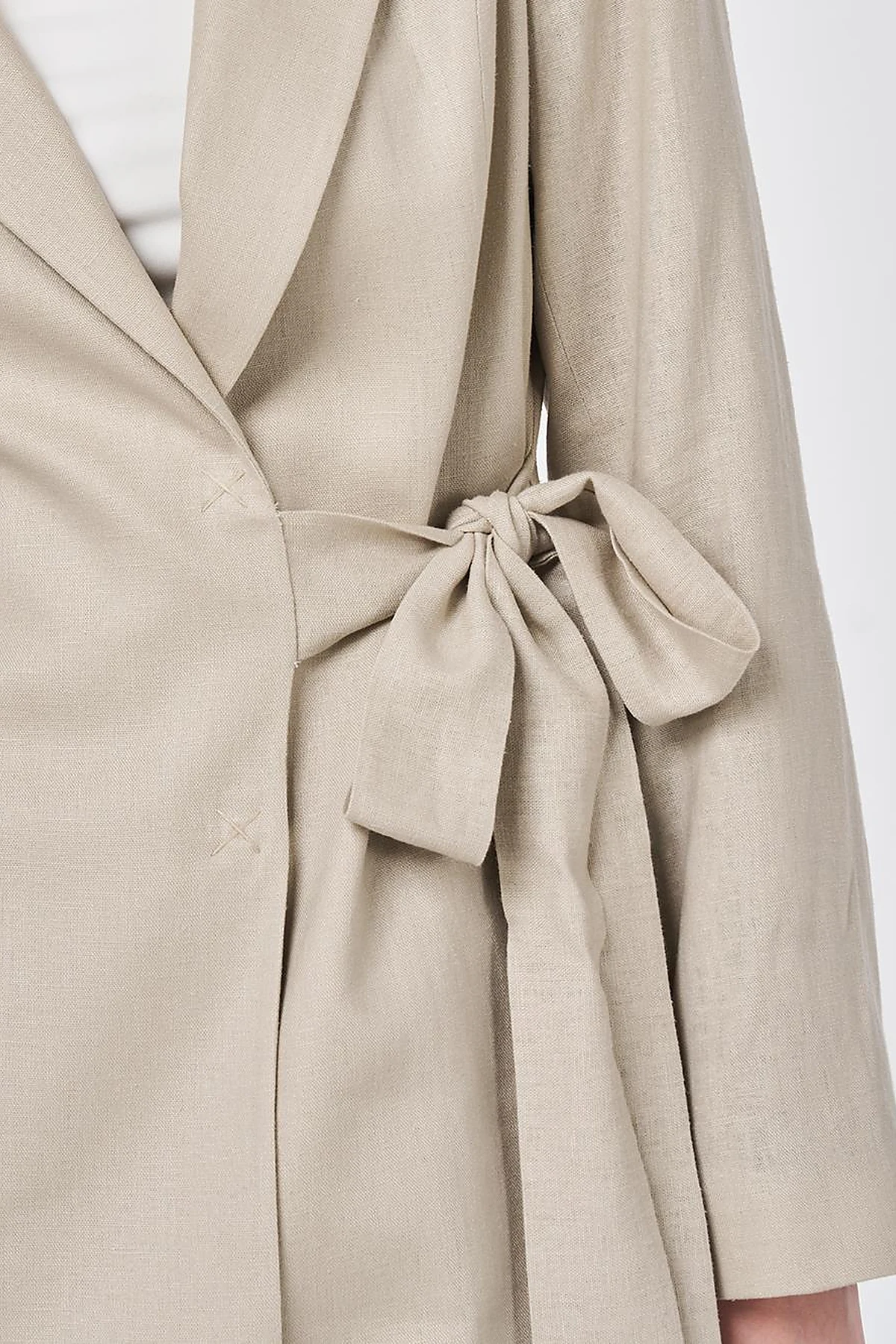 Wrap Linen Blazer Stone