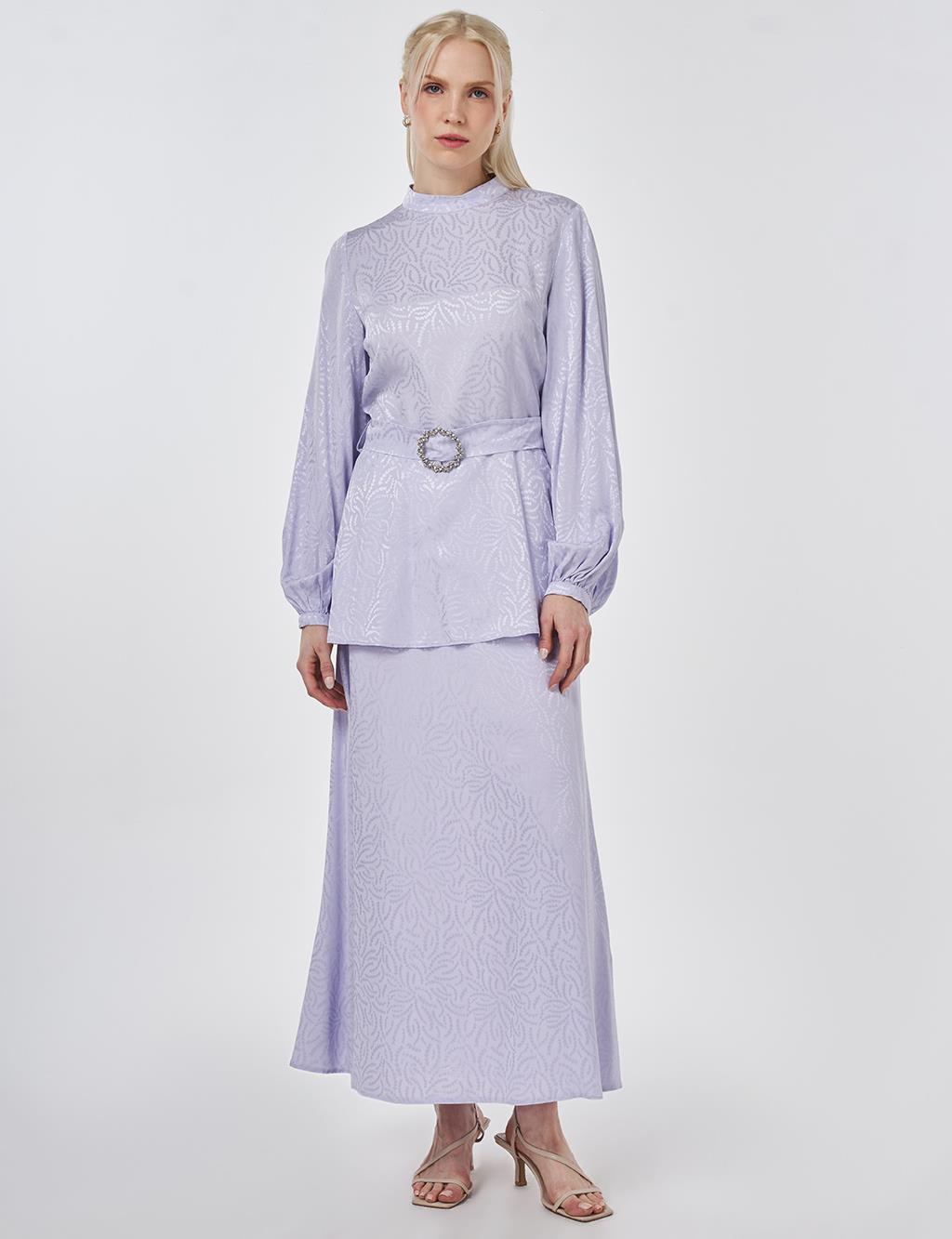Jacquard Skirt Suit Light Lilac
