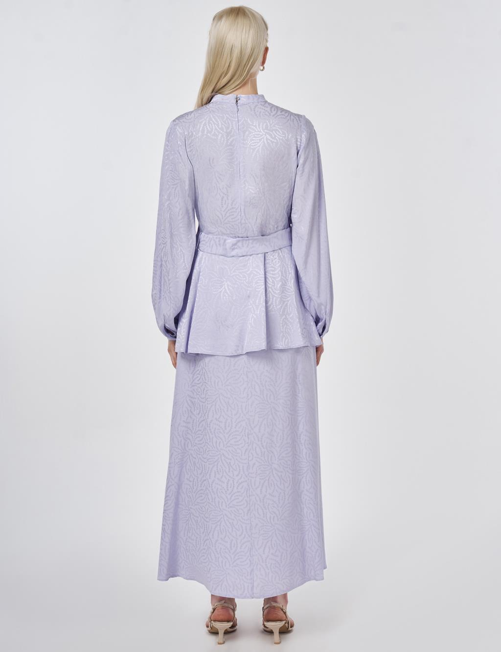 Jacquard Skirt Suit Light Lilac