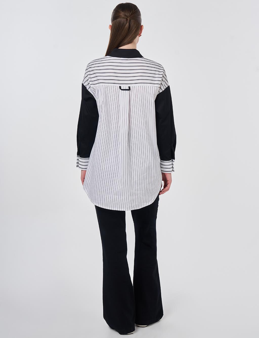 Dropped Shoulder Cotton Tunic Black