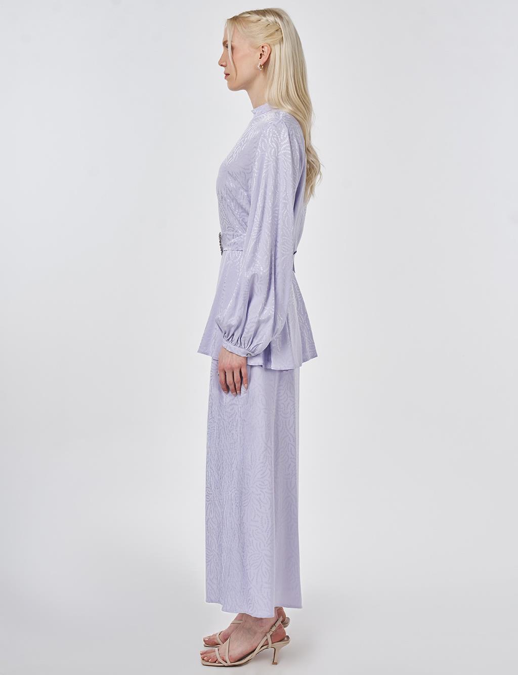 Jacquard Skirt Suit Light Lilac