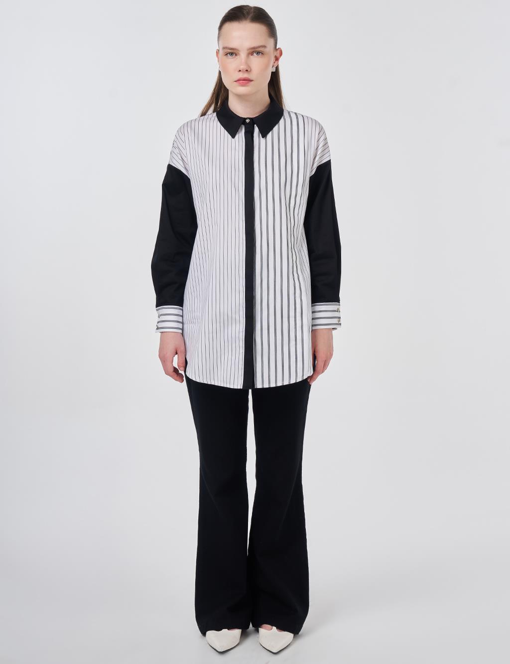 Dropped Shoulder Cotton Tunic Black