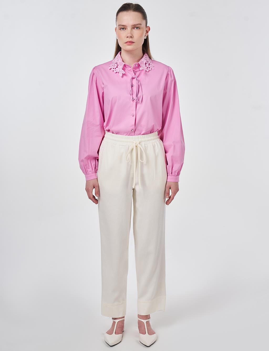 Carrot Fit Lyocell Pants Ecru