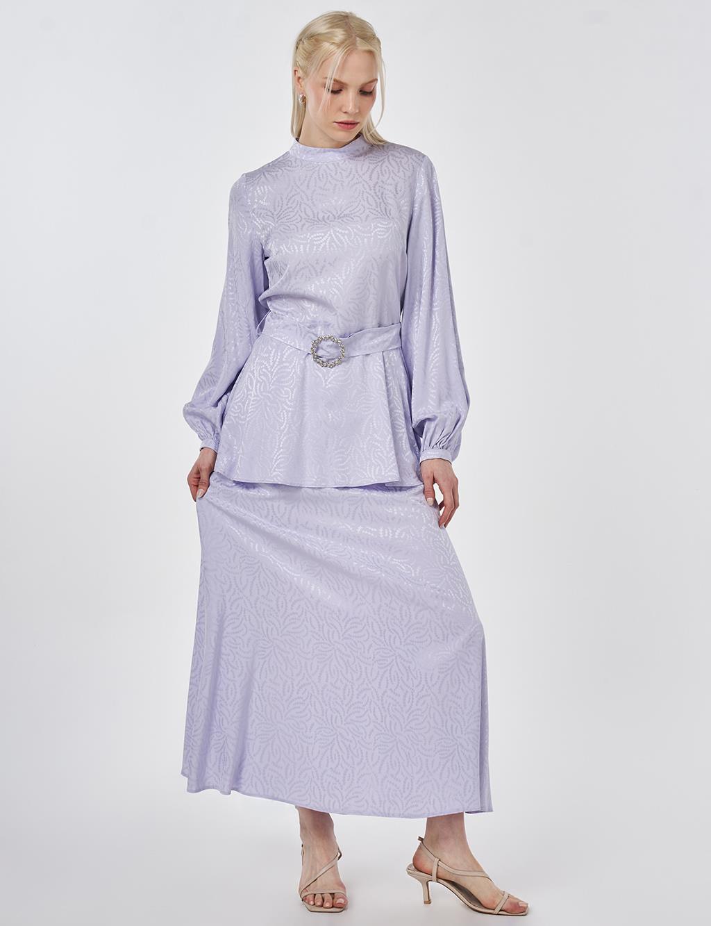 Jacquard Skirt Suit Light Lilac