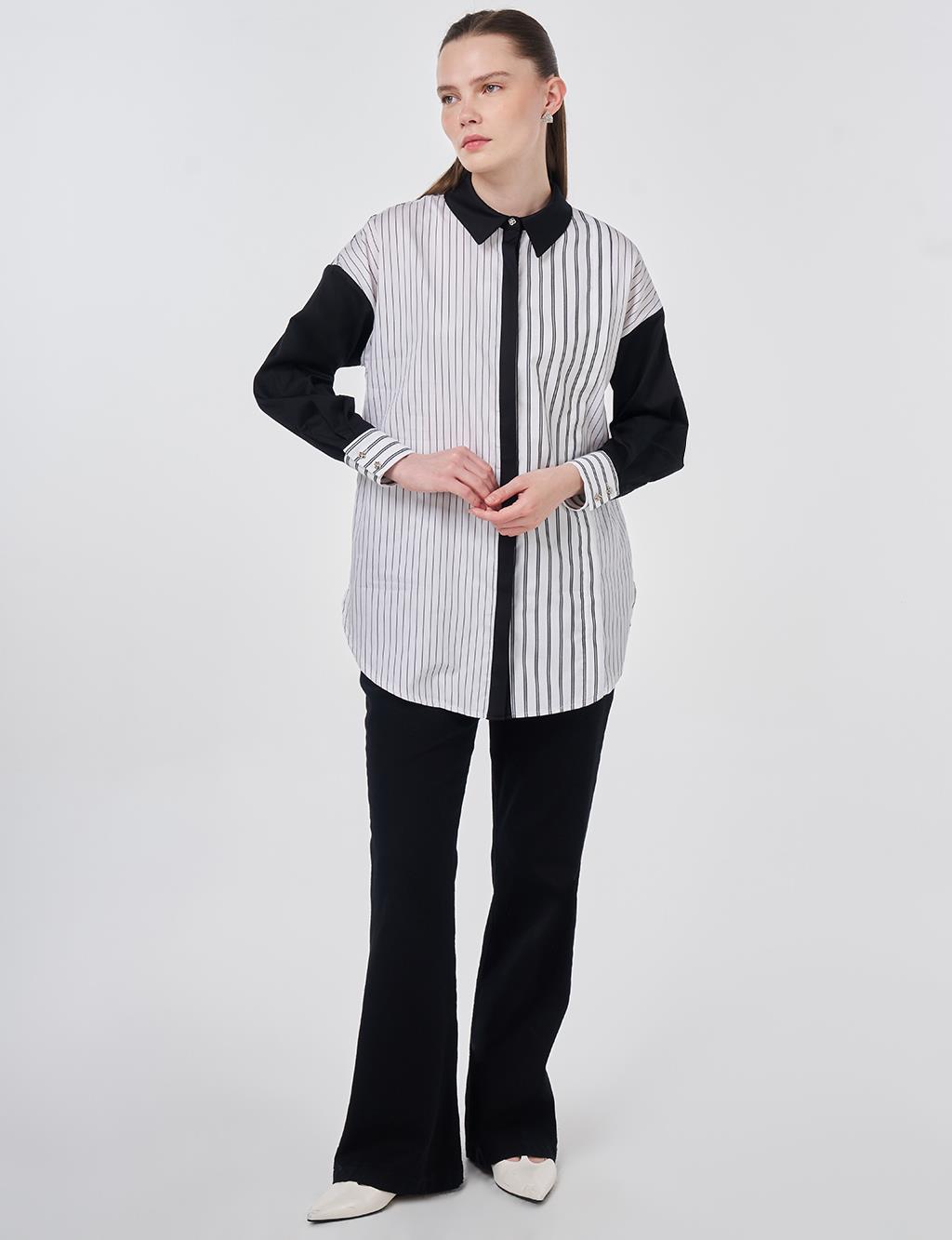 Dropped Shoulder Cotton Tunic Black