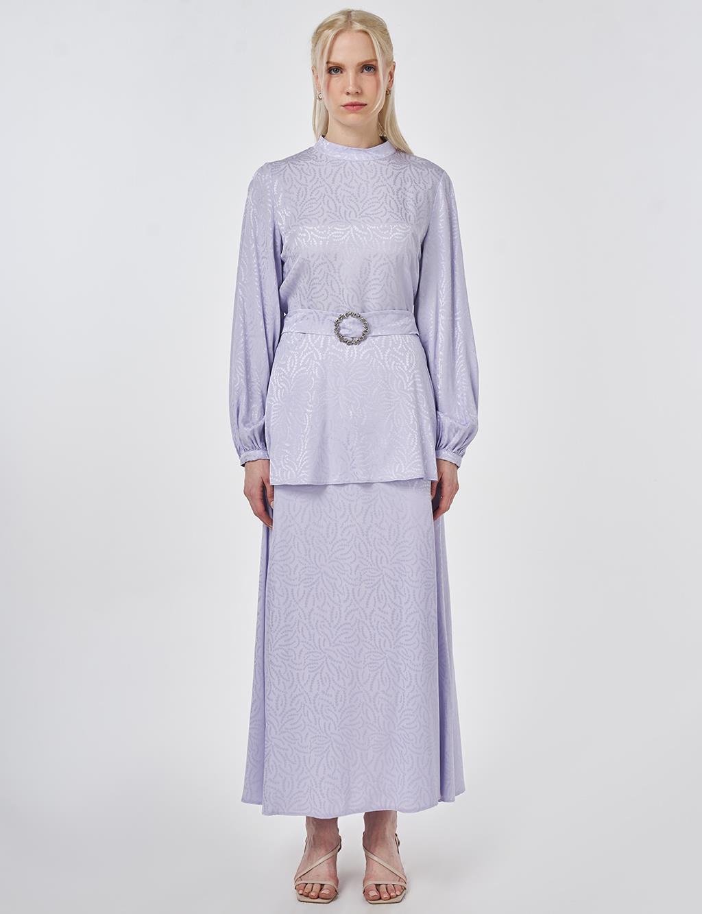 Jacquard Skirt Suit Light Lilac