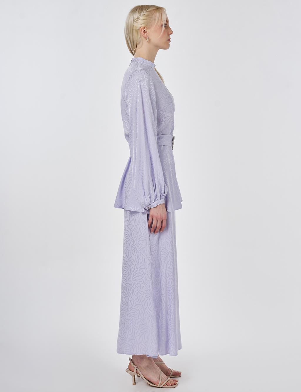Jacquard Skirt Suit Light Lilac
