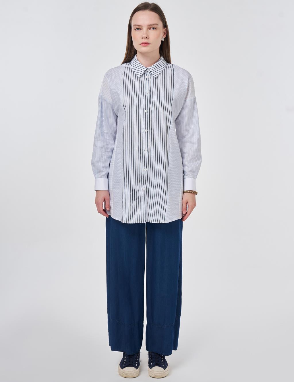 Single Pocket Cotton Tunic Blue