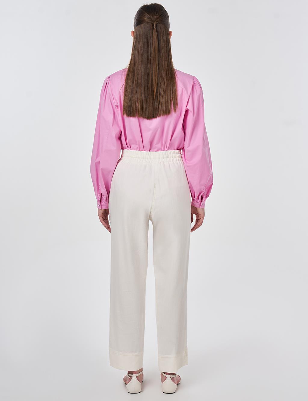 Carrot Fit Lyocell Pants Ecru