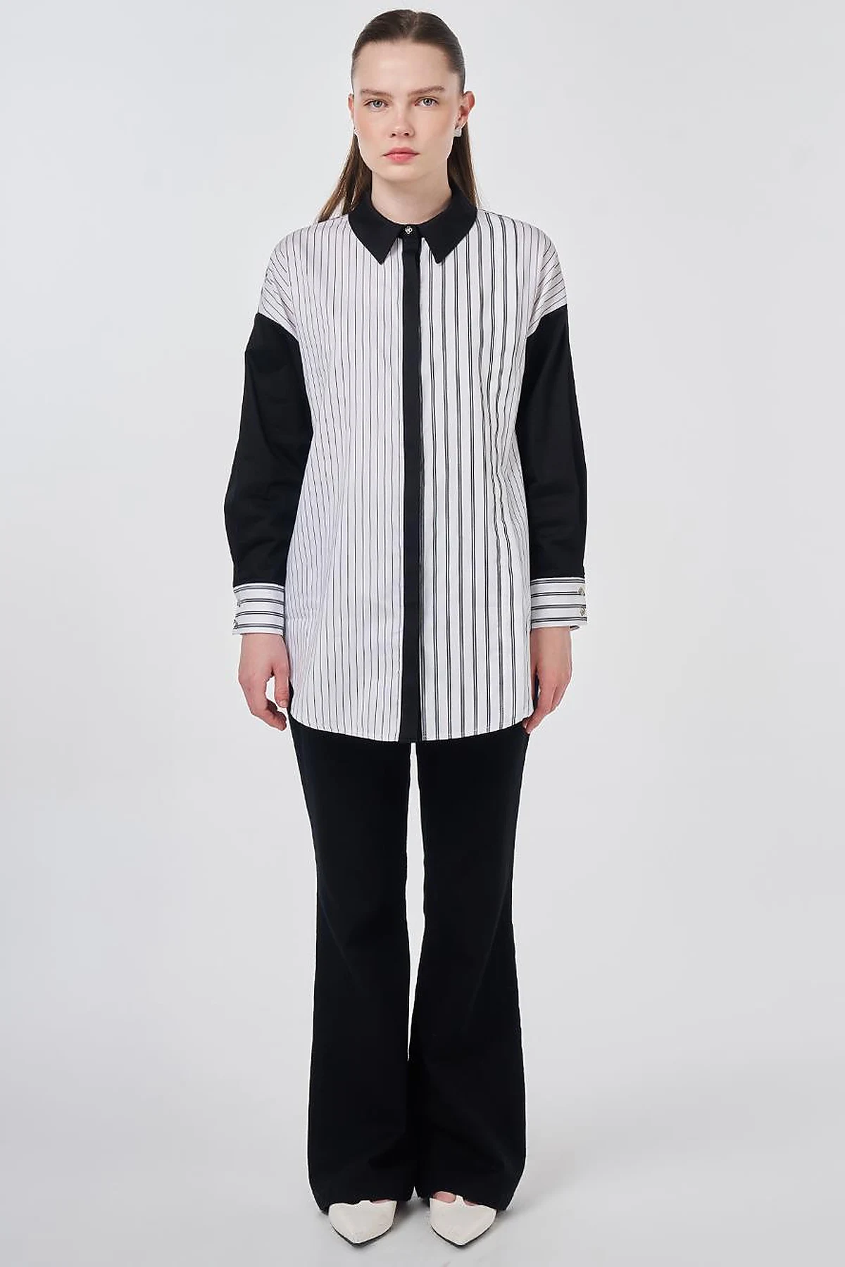 Dropped Shoulder Cotton Tunic Black