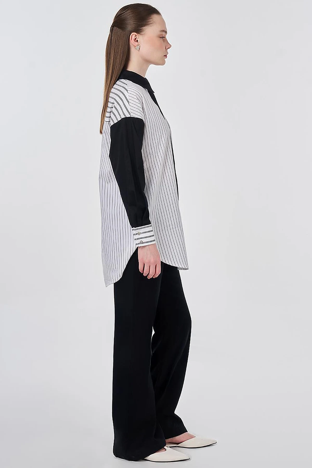 Dropped Shoulder Cotton Tunic Black