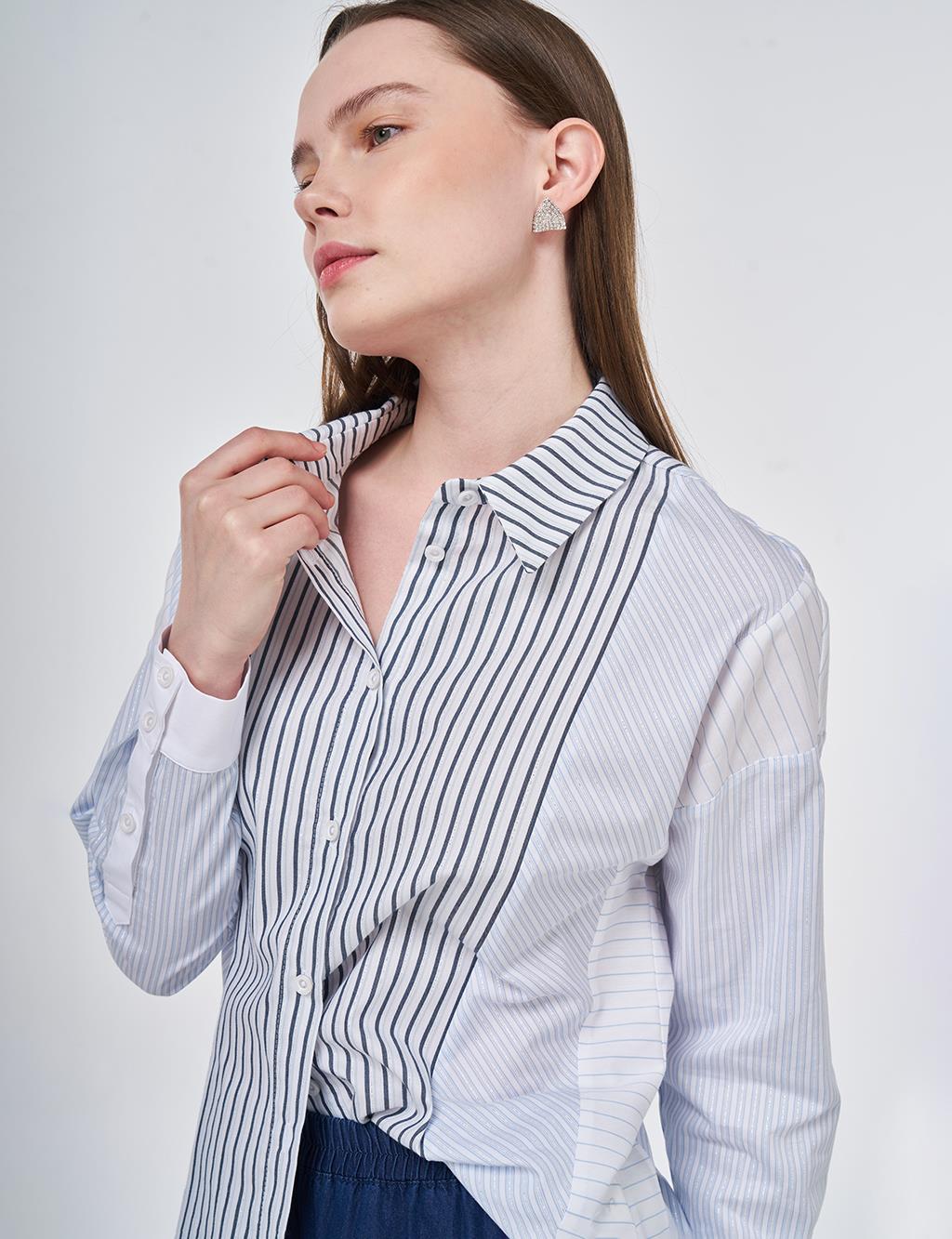 Single Pocket Cotton Tunic Blue