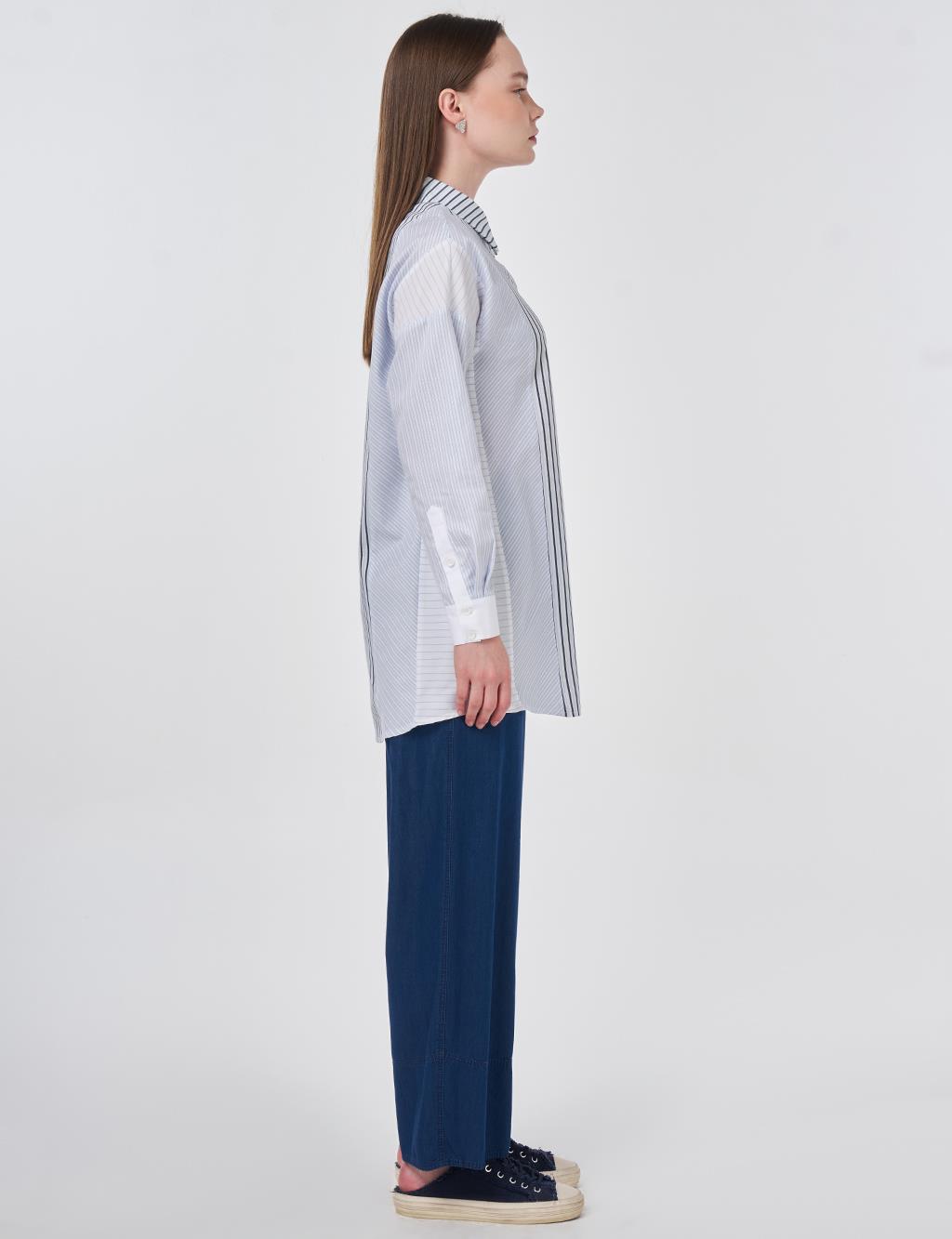 Single Pocket Cotton Tunic Blue