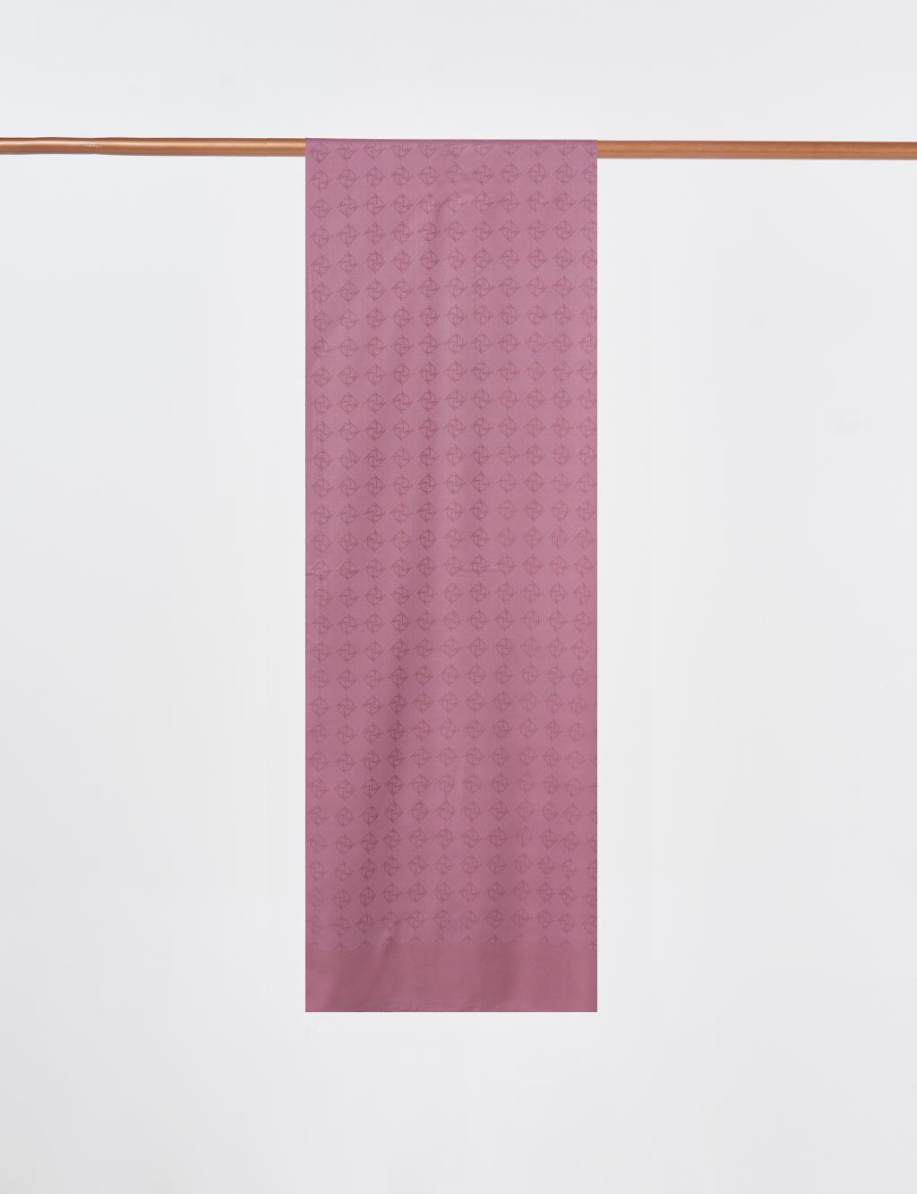 Logo Detailed Bamboo Scarf Rose Pink
