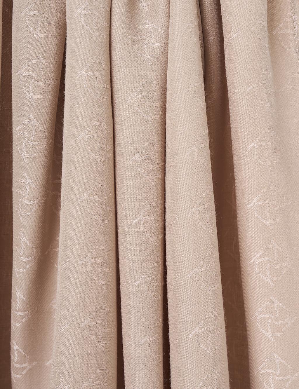 Logo Detailed Bamboo Scarf Beige