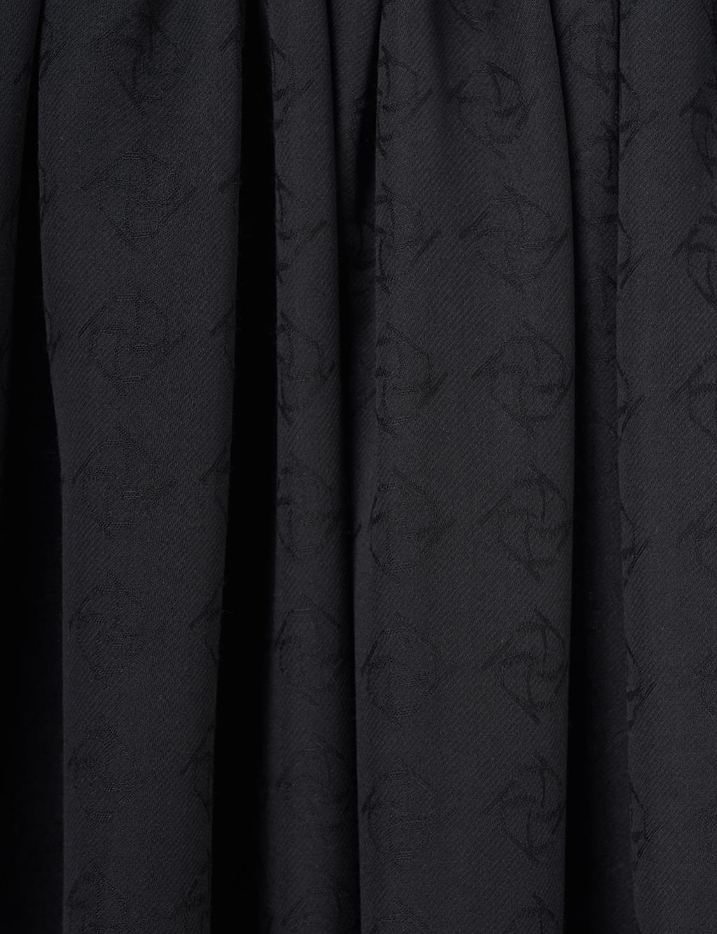 Logo Detailed Bamboo Scarf Black