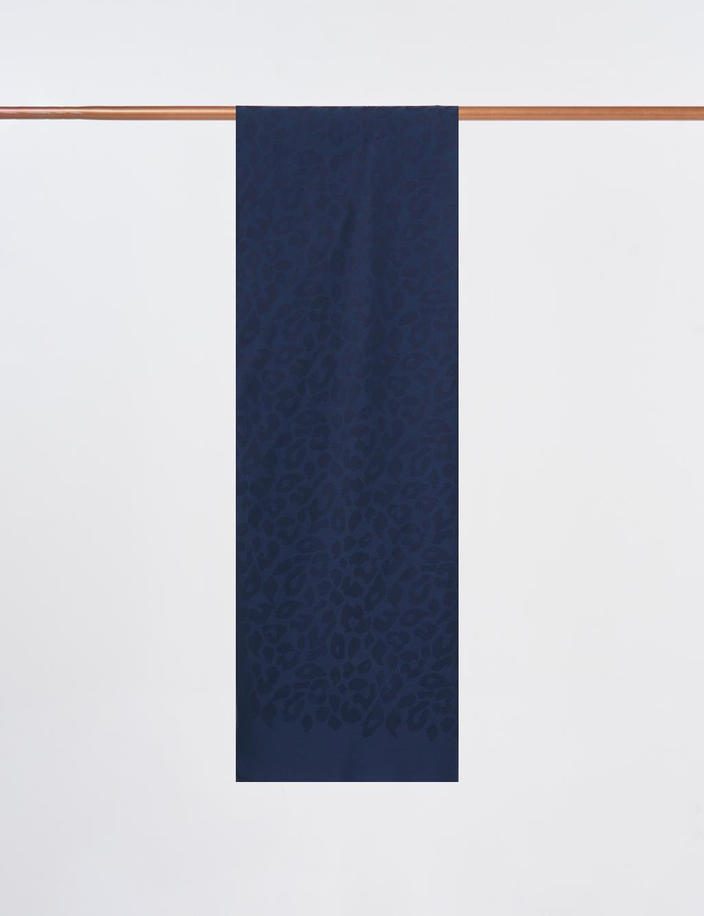 Abstract Pattern Bamboo Scarf Navy Blue