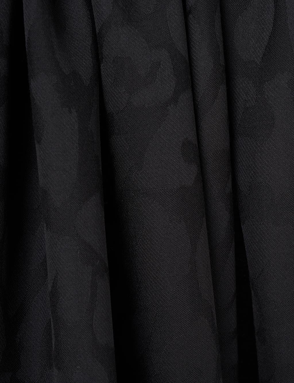 Abstract Pattern Bamboo Scarf Black