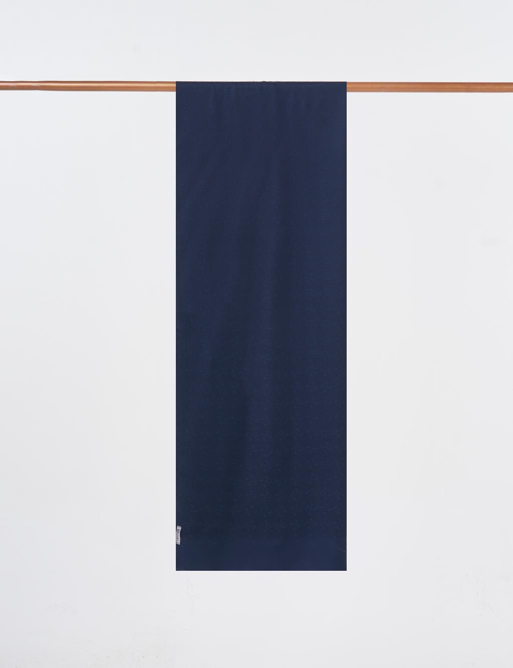 Logo Detailed Bamboo Scarf Navy Blue