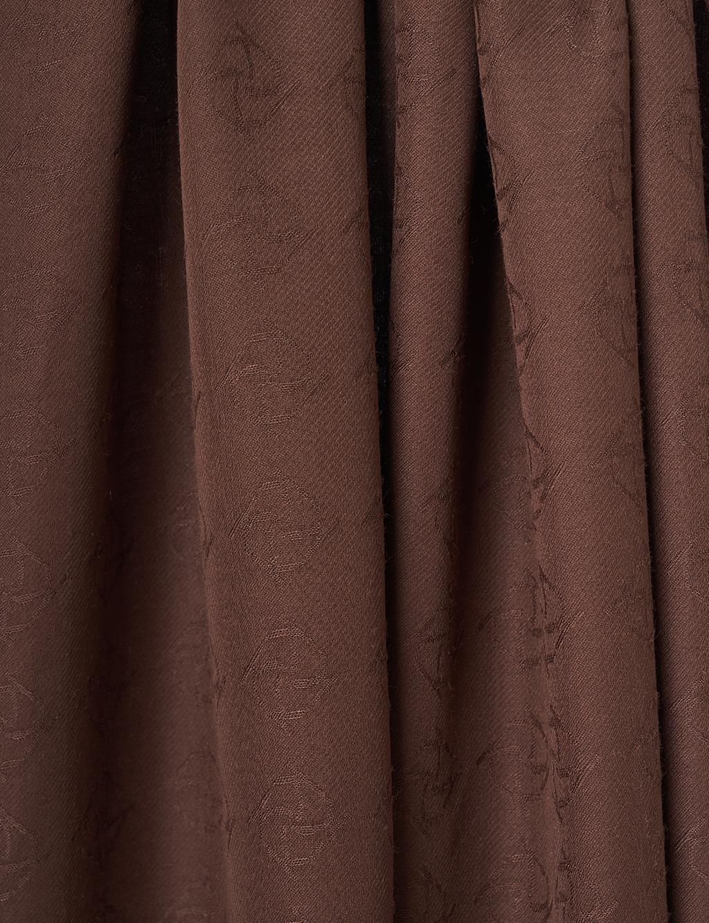 Logo Detailed Bamboo Scarf Brown