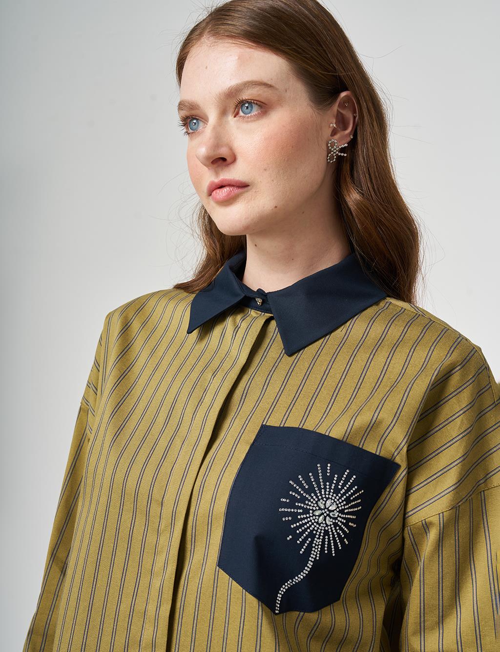 Single Pocket Cotton Tunic Mustard