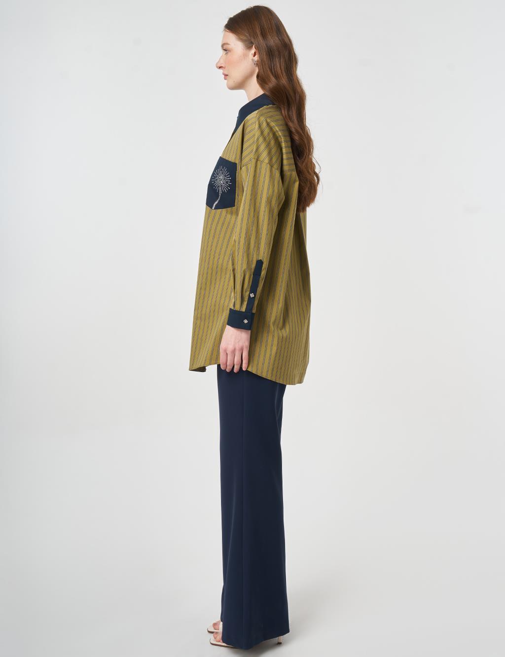 Single Pocket Cotton Tunic Mustard