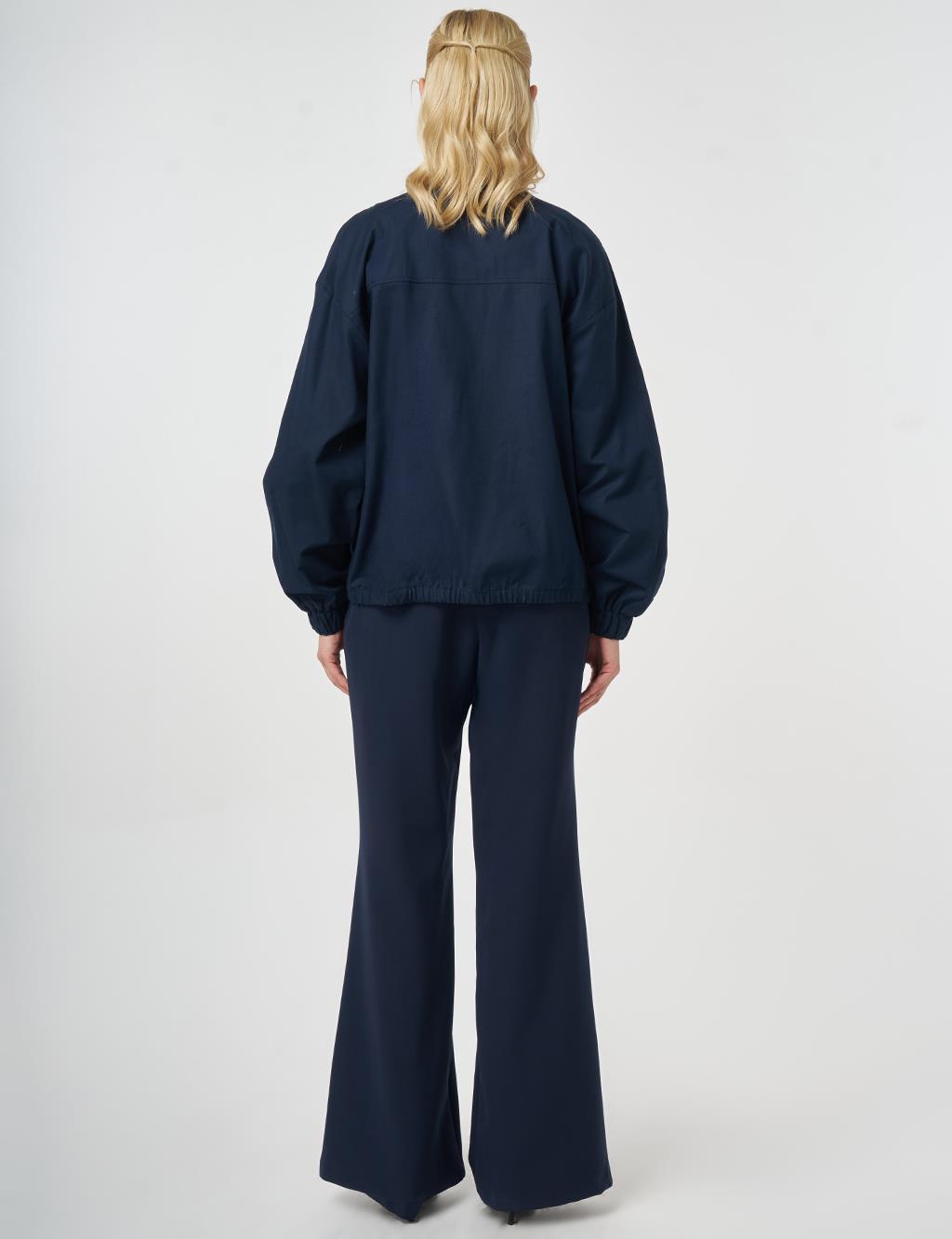 Zip-Up Bomber Jacket Dark Navy