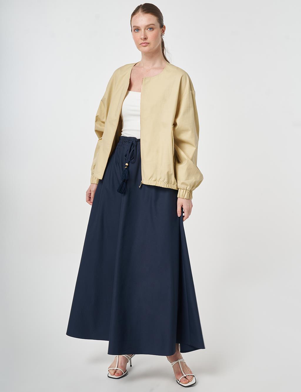 Zip-Up Bomber Jacket Light Yellow