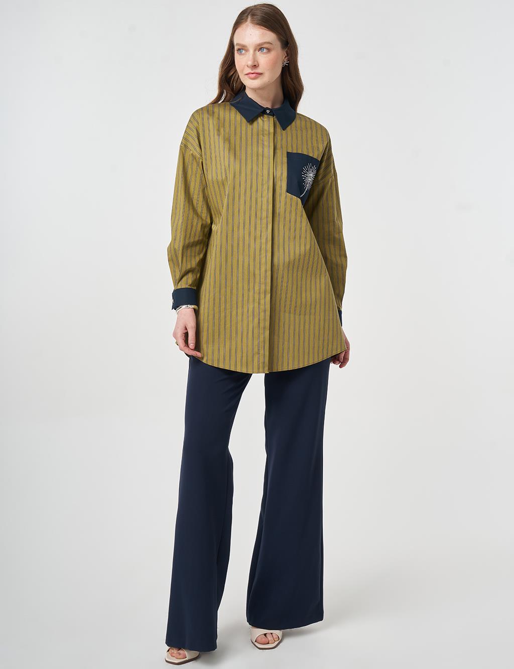 Single Pocket Cotton Tunic Mustard