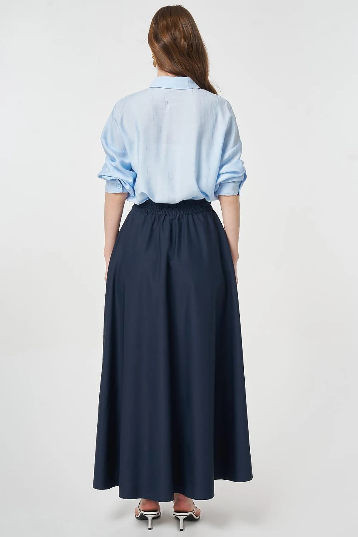 Fringed A-line Skirt Dark Navy