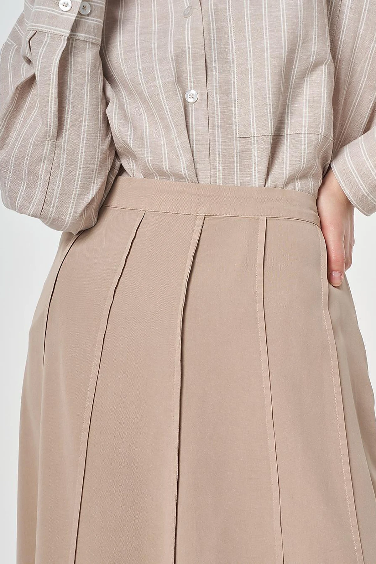 100% Lyocell Piece Stitched Skirt Nude