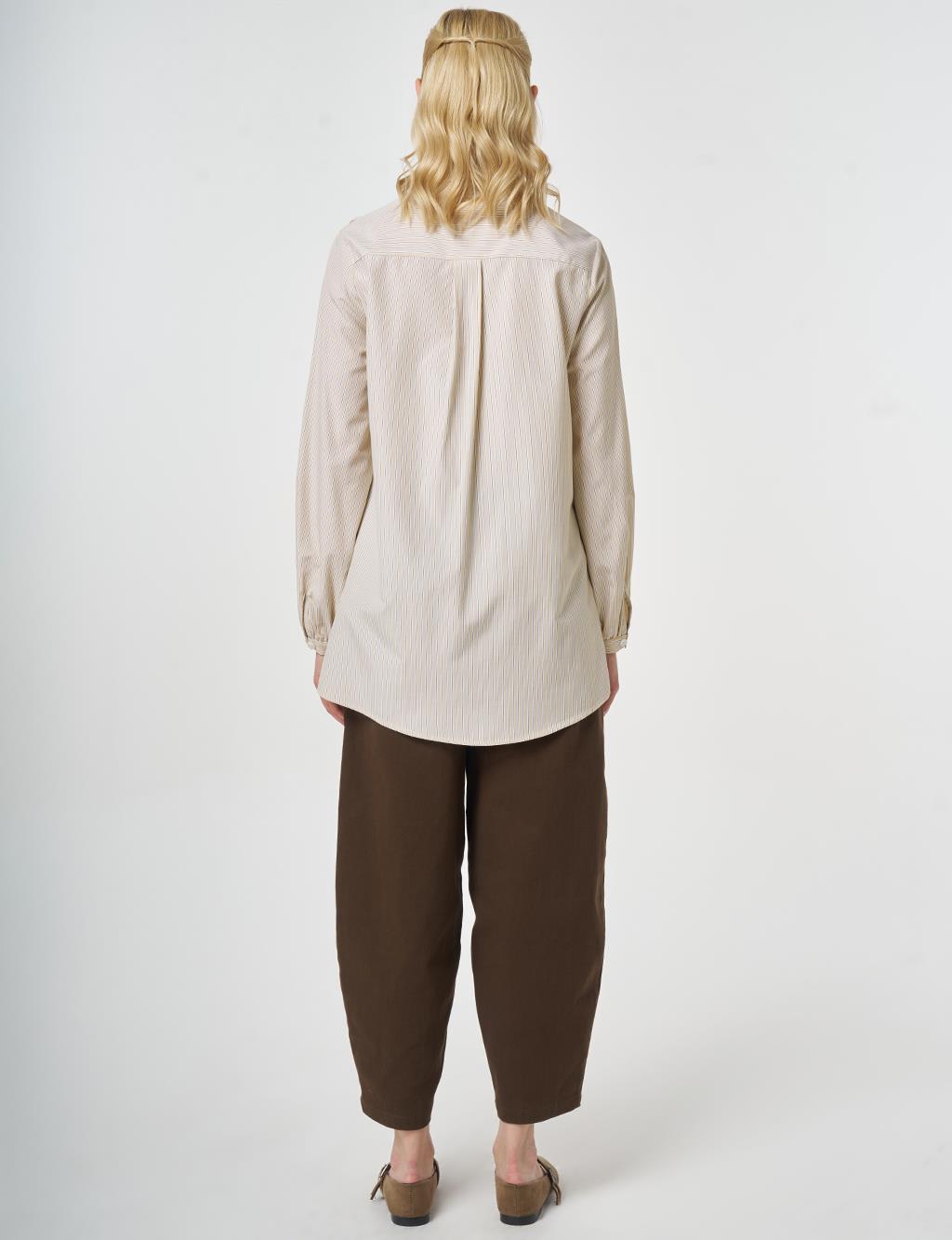 Lace-Trimmed Cotton-Viscose Tunic Light Yellow